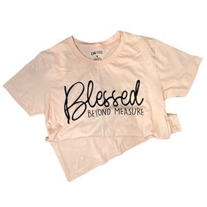 A14 ON FIRE Peach Colored Christian Vinyl Print Tee